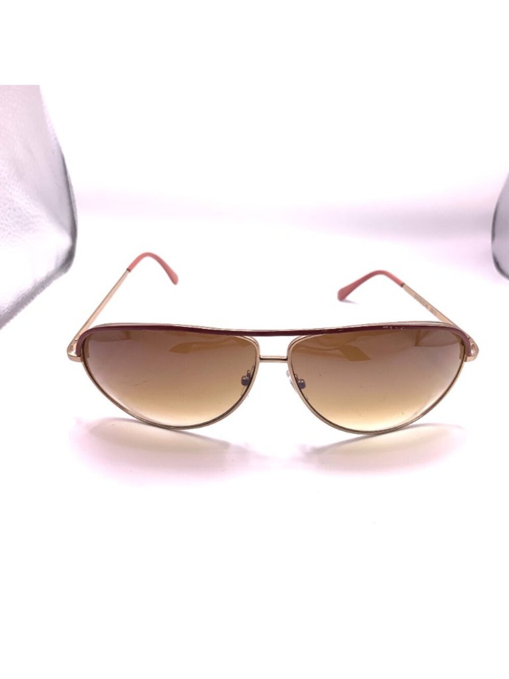 Retro Aviator Sunglasses With Gold Frame & Gradient Brown Lenses For Women - Picture 5 of 8